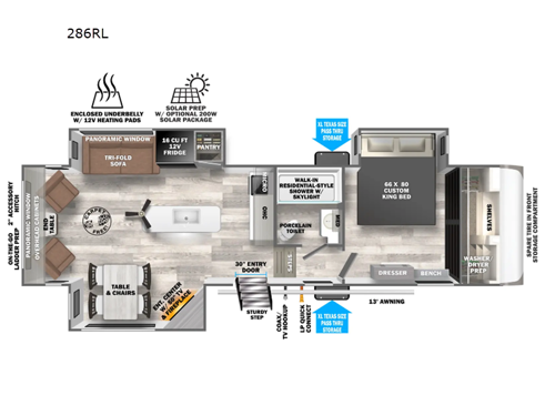 Salem Hemisphere 286RL Floorplan Image