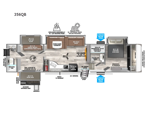 Salem Hemisphere 356QB Floorplan Image