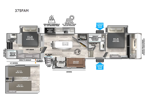 Salem Hemisphere 375FAM Floorplan Image