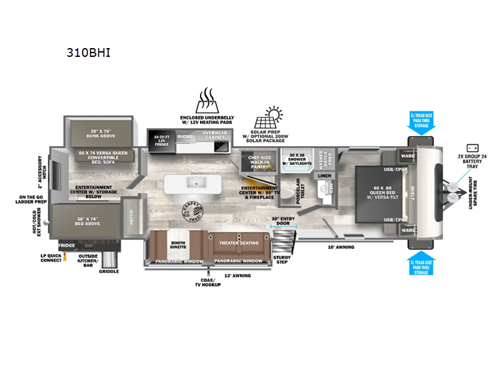 Salem Hemisphere 310BHI Floorplan Image