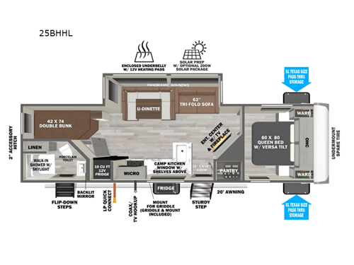 Salem Hemisphere Hyper-Lyte 25BHHL Floorplan Image