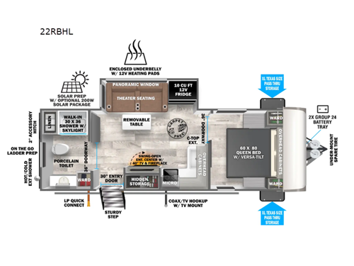 Salem Hemisphere Hyper-Lyte 22RBHL Floorplan Image