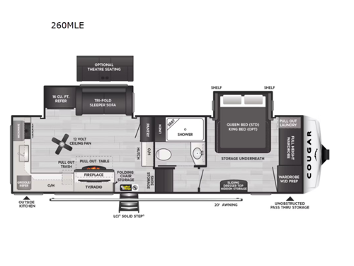 Cougar 260MLE Floorplan Image