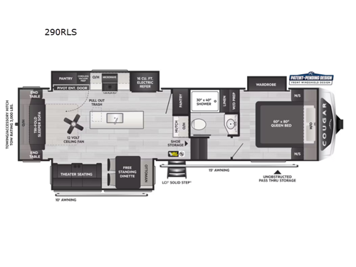 Cougar 290RLS Floorplan Image