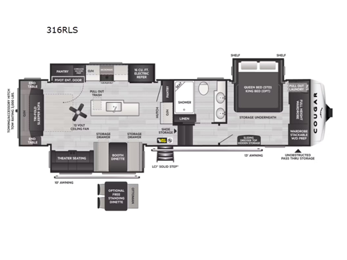 Cougar 316RLS Floorplan Image