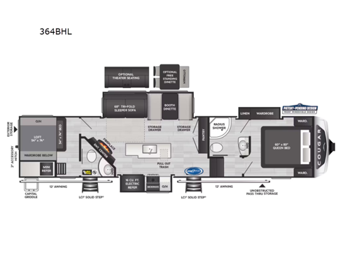 Cougar 364BHL Floorplan