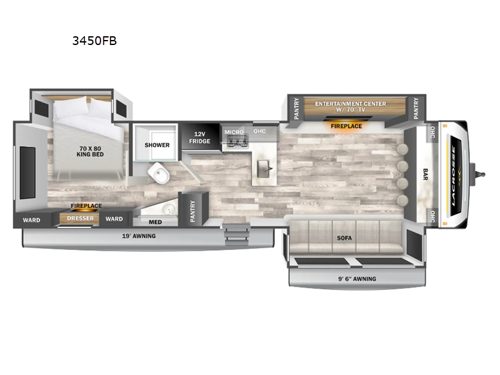 LaCrosse 3450FB Floorplan Image