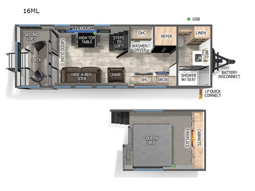 Cherokee Timberwolf 16ML Floorplan