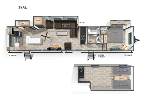 Cherokee Timberwolf 39AL Floorplan