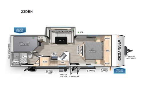 Cherokee Grey Wolf 23DBH Floorplan