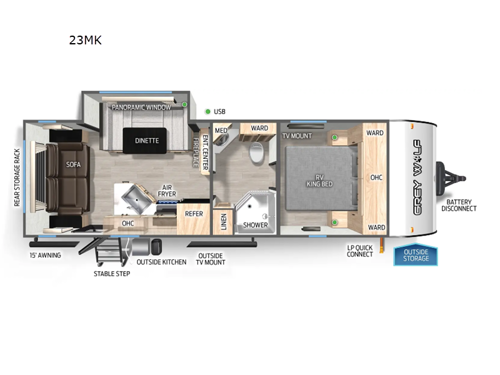 Cherokee Grey Wolf 23MK Floorplan