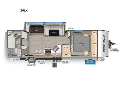 Cherokee Grey Wolf 26LK Floorplan