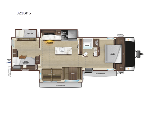 Open Range Light 321BHS Floorplan Image