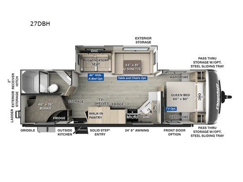 Flagstaff Super Lite 27DBH Floorplan