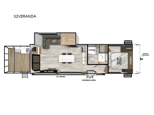 Wildwood 32VERANDA Floorplan Image