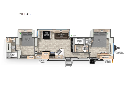 Cherokee Timberwolf Black Label 39HBABL Floorplan