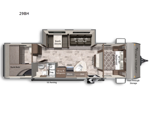 Aspen Trail LE 29BH Floorplan Image