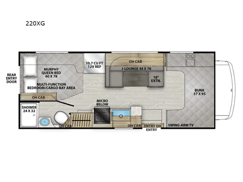 Leprechaun 220XG Ford 350 Floorplan Image