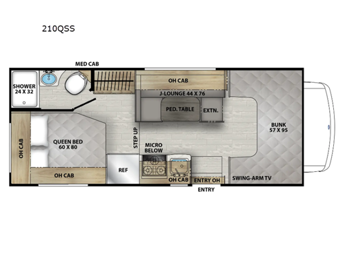 Leprechaun 210QSS Ford 350 Floorplan Image