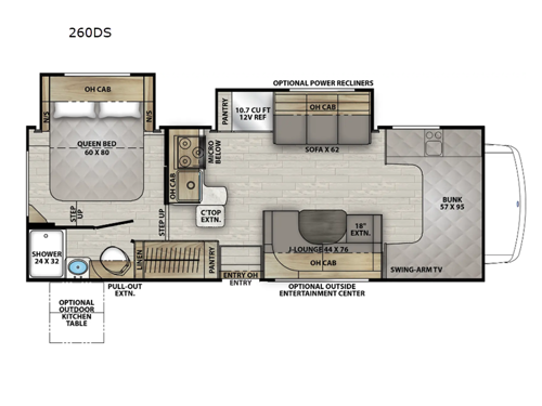 Leprechaun 260DS Ford 450 Floorplan Image