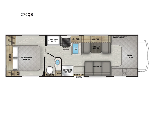 Leprechaun 270QB Chevy 3500 Floorplan Image