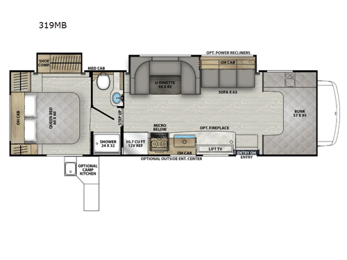 Leprechaun 319MB Ford 450 Floorplan Image