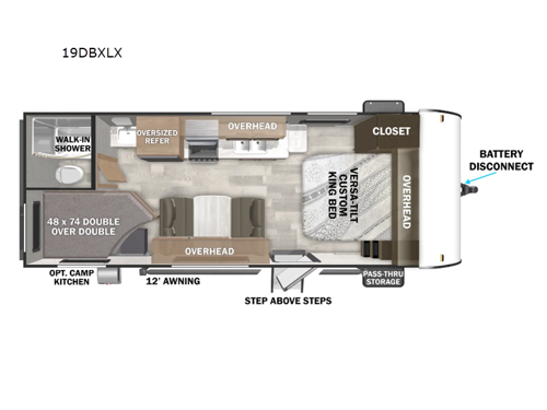 Wildwood X-Lite 19DBXLX Floorplan Image