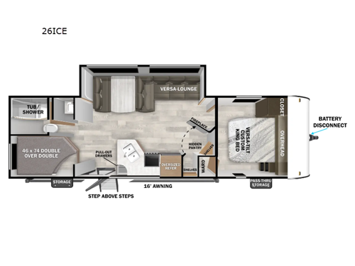 Wildwood X-Lite 26ICE Floorplan Image