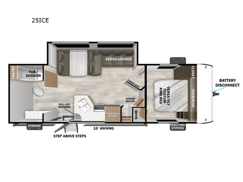 Wildwood X-Lite 25ICE Floorplan Image