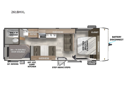 Wildwood X-Lite 261BHXL Floorplan Image