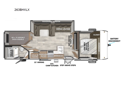 Wildwood X-Lite 263BHXLX Floorplan Image