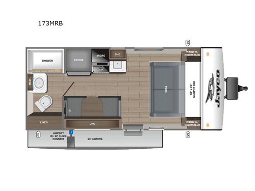 Jay Feather Micro 173MRB Floorplan Image