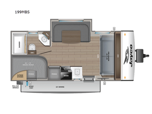 Jay Feather Micro 199MBS Floorplan Image