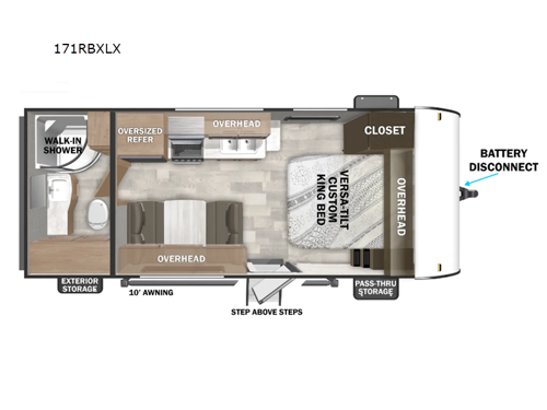 Wildwood X-Lite 171RBXLX Floorplan Image