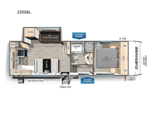 Cherokee Black Label 255SBL Floorplan