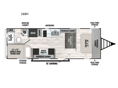 Clipper 5K Series 26BH Floorplan Image