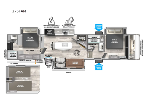 Wildwood Heritage Glen 375FAM Floorplan Image