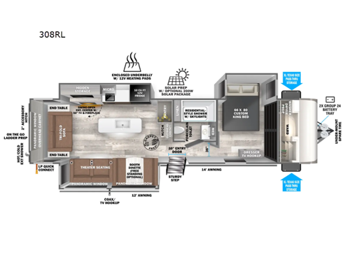 Wildwood Heritage Glen 308RL Floorplan Image