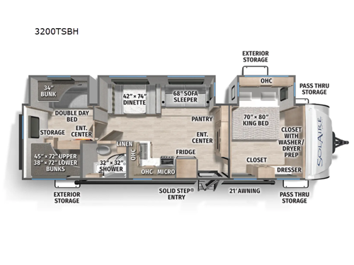 SolAire 3200TSBH Floorplan