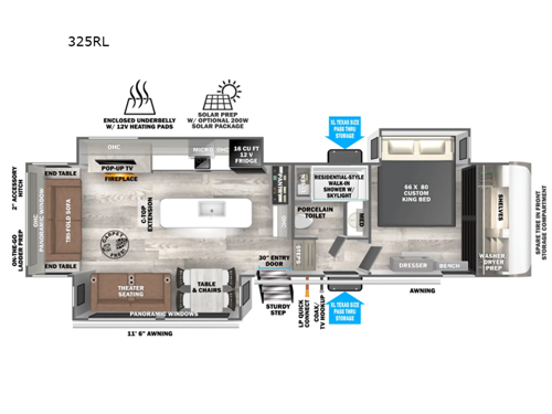 Wildwood Heritage Glen 325RL Floorplan Image