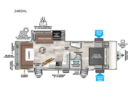 Wildwood Heritage Glen Hyper-Lyte 24RDHL Floorplan Image