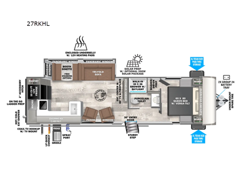 Wildwood Heritage Glen Hyper-Lyte 27RKHL Floorplan Image