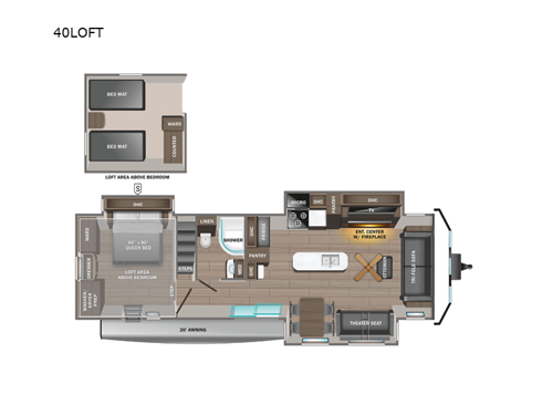 Jay Flight Bungalow 40LOFT Floorplan
