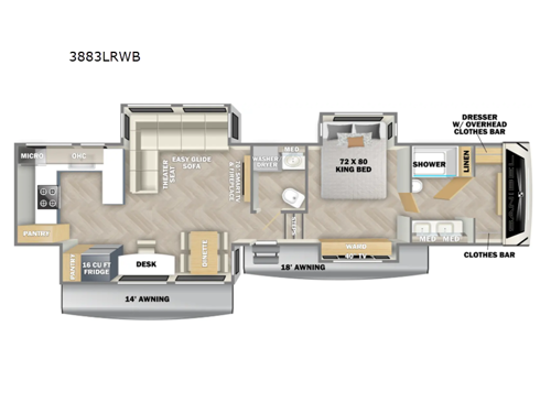 Sanibel 3883LRWB Floorplan Image