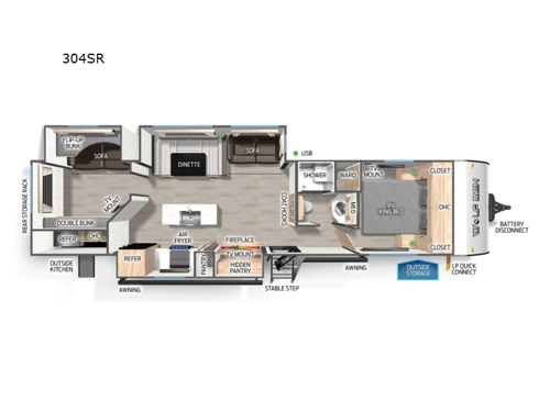 Cherokee Wolf Den 304SR Floorplan