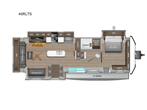 Jay Flight Bungalow 40RLTS Floorplan