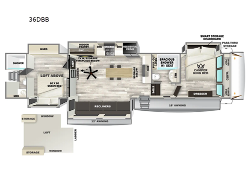 Sabre 36DBB Floorplan
