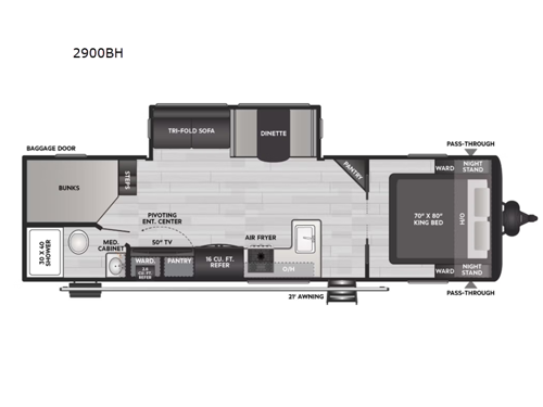 Coleman Legacy 2900BH Floorplan
