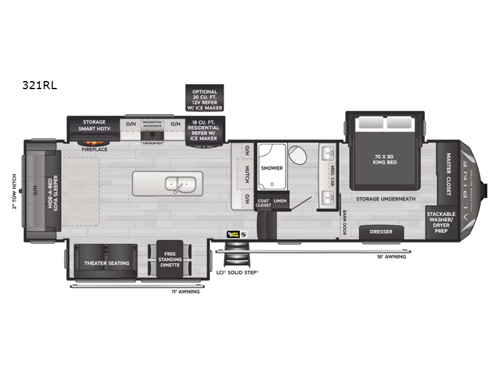 Alpine Avalanche Edition 321RL Floorplan