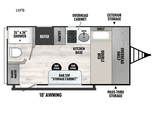 Clipper 3K Series 16FB Floorplan Image